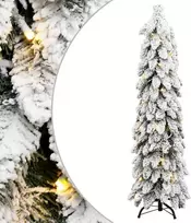Dirbtinė apšviesta Kalėdų eglutė su 80 LED ir sniegu, 150cm