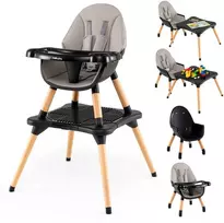 Promotions Aukšta kėdutė, 6-in-1 konvertuojamas stalo ir kėdės komplektas, juoda