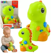 Lean Toys Interaktyvus žaislas vaikams dinozauras su ratais