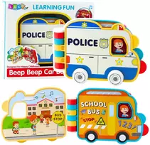 Lean Toys Interaktyvi transporto priemonių knyga su garsais ir judančiais elementais