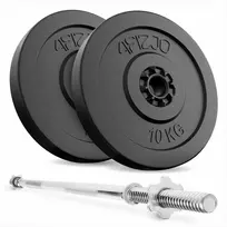 Sunkiosios atletikos rinkinys, bituminis 20 kg, su tiesia štanga 120 cm, skirtas namų sporto salei