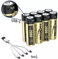 Ansmann 1312-0039 Įkraunamos AA ličio baterijos 1800 mAh 1,2 V 8 vnt.