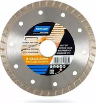 Norton Clipper deimantų skydas 125x22.2mm tolydus turbo plytoms (70184601279)