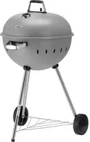 Toya Sa Poland Apvalus anglies grilis, lauko gaminimui, didelis 54 cm kepimo paviršius, nešiojamas sodo grilis, pilkas BBQ