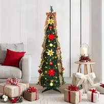 Dirbtinė Kalėdų eglutė su 100 LED s stovu Žalia 155 cm PVC