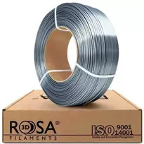 3D plastikas PLA blizgi 1.75mm 1kg refill pakuotė Rosa3D - Steel