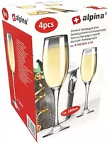Šampano taurės Alpina, 4 vnt., 180 ml, dūminės