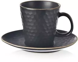 Lumarko Orion Espresso kavos puodelis su lėkšte 95 ml juodas