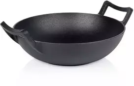 Ketaus wok keptuvė Vilde Cast Line 32 cm, juoda