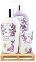 Bohemia Gifts Kosmetikos dovanų rinkinys "Lavender SPA" (skystas muilas 300ml + kūno pienelis 250ml + muilas 100g)