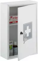 Relaxdays Balta vaistinėlės spintelė su pilku kryžiumi
