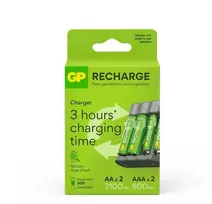 USB kroviklis GP RECHARGE+2xAA+2xAAA įkr. elementai