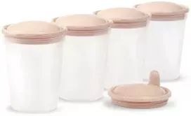 Baby Ono BabyOno indeliai mamos pienui sultims maistui 4vnt 200 ml kreminis 1028/01
