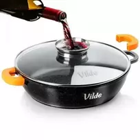 Vilde Gili granitinė keptuvė su stiklo dangčiu Terruna Aroma 24 cm, 2,1 l