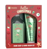 Hiskin Rankų kremas „Hello Christmas“ su saldžiais pistacijų kvapais (60 ml) + rankų muilas su saldžiais pistacijų kvapais (200 ml)