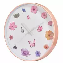 Home Styling Collection Sieninis laikrodis su gėlių motyvu, Ø 30 cm