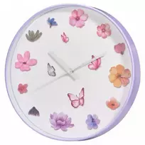 Home Styling Collection Sieninis laikrodis su gėlių motyvu, Ø 30 cm