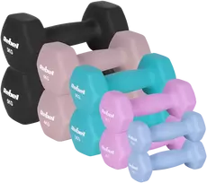 Hantelki HEX ketaus neopreno hantelių rinkinys 30 kg (2x1kg+2x2kg+2x3kg+2x4kg+2x5kg), REBEL ACTIVE