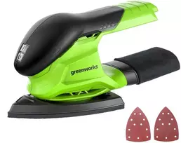 Trikampinis šlifuoklis Greenworks G24FINSND; 24 V (be akumuliatoriaus ir pakrovėjo)