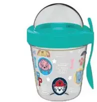 Paw Patrol Heads puodelių laikiklis su dangteliu ir šaukšteliu, 350 ml
