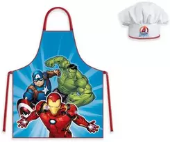 "Avengers" 2 dalių prijuostės ir kepurės rinkinys vaikams