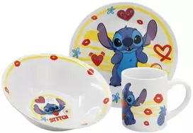 „Disney“ Lilo ir Stitch širdelės porcelianinis vakarienės rinkinys dovanų dėžutėje