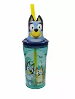 „Bluey Splash“ 3D plastikinis šiaudelio formos puodelis, 360 ml