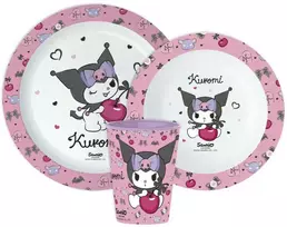 Hello Kitty Kuromi pietų servizas, mikroplastiko, su puodeliu 260 ml