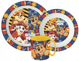 „Paw Patrol Rescue Puppies“ vakarienės rinkinys, mikroplastiko, su puodeliu, 390 ml