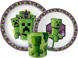 „Minecraft The Movie“ vakarienės rinkinys, mikroplastiko, su 390 ml puodeliu
