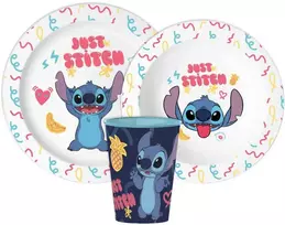 Disney Lilo ir Stitch Tiesiog stalo įrankių rinkinys, mikroplastikas su puodeliu 260 ml