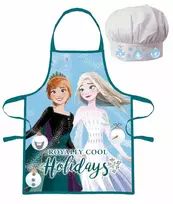 „Disney“ „Ledo šalis“ karališkai šaunios kalėdinės vaikiškos prijuostės 2 dalių rinkinys