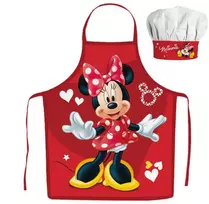 "Disney Minnie" 2 dalių vaikiškos prijuostės ir kepurės rinkinys
