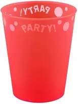 Raudonas mikropluošto plastikinis puodelis „Party Raudona“, 250 ml