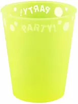 „Party Geltona“ fluorescencinis geltonas mikro aukščiausios kokybės plastikinis puodelis, 250 ml
