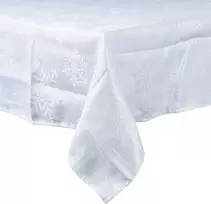 Excellent Houseware Kalėdinė staltiesė 220x150 cm - Atspari dėmėms - Baltas su sidabru