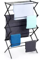Vilde Drabužių džiovyklė Metalinė Vertikali 10 kg Juoda 43-75x37,5x139 cm
