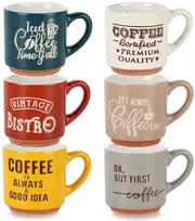 Orion Siaki Kolekcija Espresso puodelių rinkinys 110 ml 6 vnt. spalvų