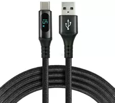 USB-A / USB-C LCD KABELIS everActive CBB-1CBL 100cm 3A