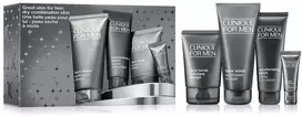Clinique Rinkinys „Great Skin for Him“: veido prausimosi gelis 200 ml + veido šveitiklis 100 ml + senėjimą stabdantis paakių kremas 15 ml + drėkinamoji veido emulsija 100 ml