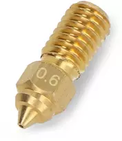 0.6 mm antgalis Elegoo Neptune 4/4 Pro 3D spausdintuvams - 1.75 mm filamentas - žalvaris