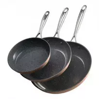 Vevor 3 dalių aliuminio keptuvių rinkinys