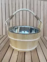Pušinis kibiriukas su nerūdijančio plieno įdėklu, 5 l