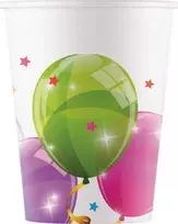 GoDan Blizgantys balionai popieriniai puodeliai 200 ml 8 vnt. Godanas