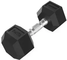 None Hanteliai TUNTURI Platinum Hex Rubber Dumbbell, 1-50kg (Svoris: 1 x 10 kg)