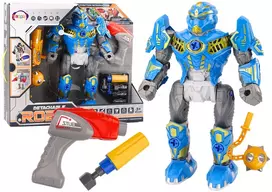 Robotas su gręžtuvu, atsuktuvu, šviesos ir garso efektais, mėlynas