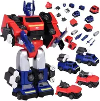 Magnetinis robotas transformeris 2in1, raudonas/mėlynas
