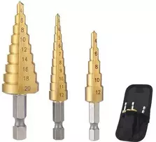 Spacetronik SPM-T01 kūginiai pakopiniai grąžtai 3 vnt.