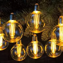 LED lauko girlianda su saulės baterija IP44 10vnt./1x1.2V Ni-MH šilta balta