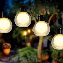 LED lauko girlianda su saulės baterija IP44 10vnt./1x1.2 Ni-MH šilta balta